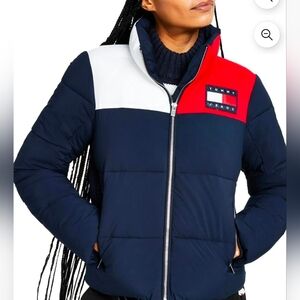 Tommy Hilfiger Women's Red, White, and Black Ski Jacket